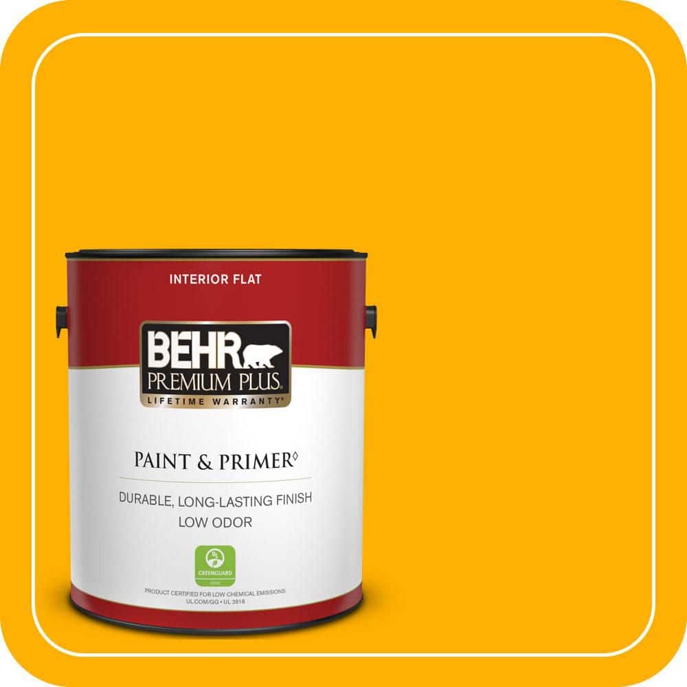 BEHR PREMIUM PLUS 1 gal. #S-G-350 Desert Glow Flat Low Odor Interior Paint & Primer