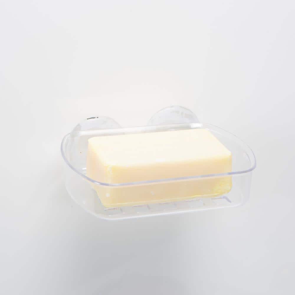 Bath Bliss Small Soap Dish with Suction in Clear (2)