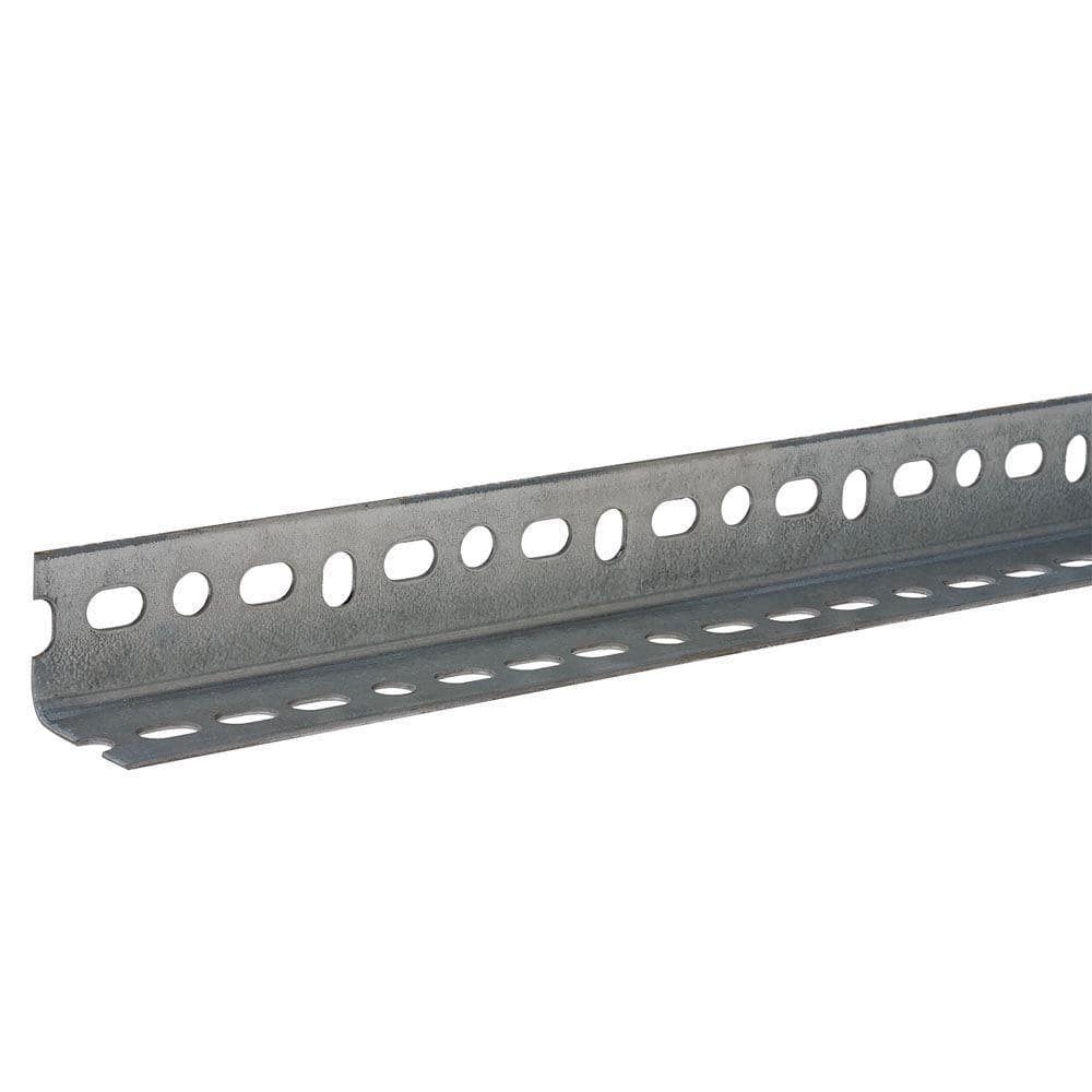 Everbilt 1-1/2 in. x 8 ft. - 14 Gauge Thick Zinc Plated Slotted Steel Angle