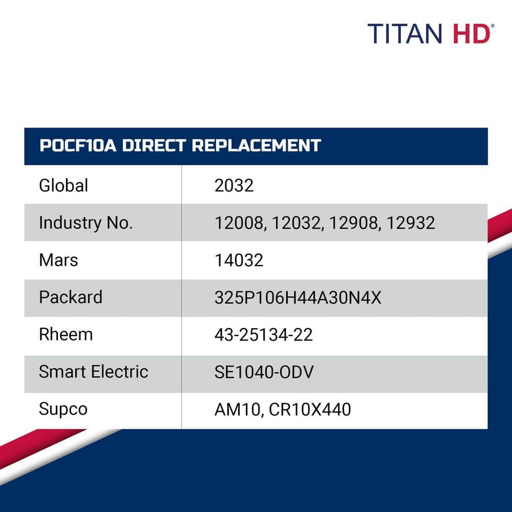 TITAN HD 10 MFD 440/370-Volt Dual Voltage Oval Run Capacitor (3)