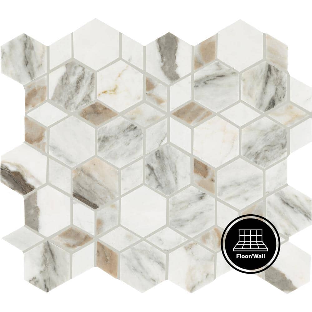 Daltile Stone Decor Luna 11 in. x 13 in. Marble Starpoint Mosaic Tile (0.83 sq. ft./each) (2)