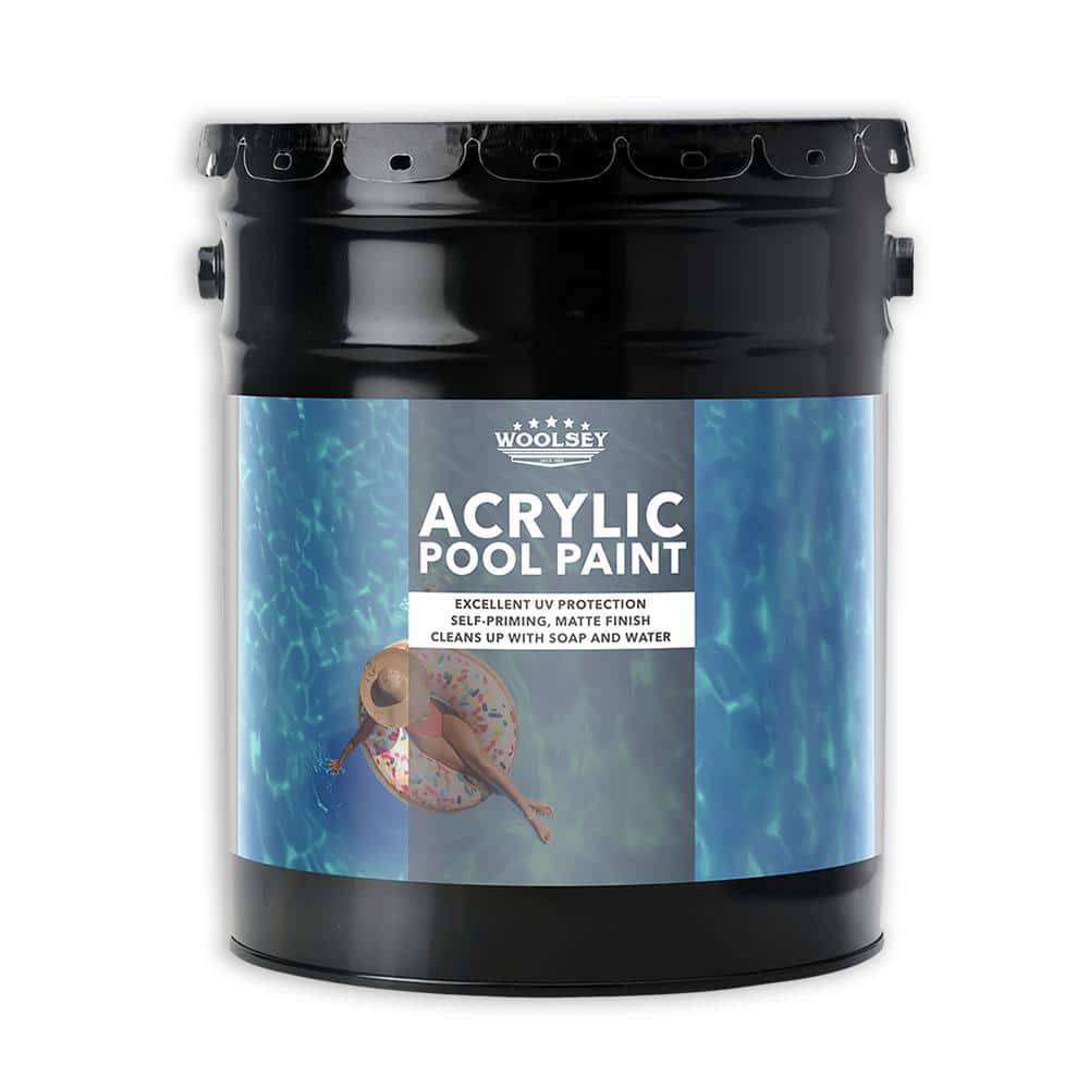 WOOLSEY 5 Gal. Dawn Blue Acrylic Pool Paint for Concrete and Plaster Swimming Pools, Matte Finish