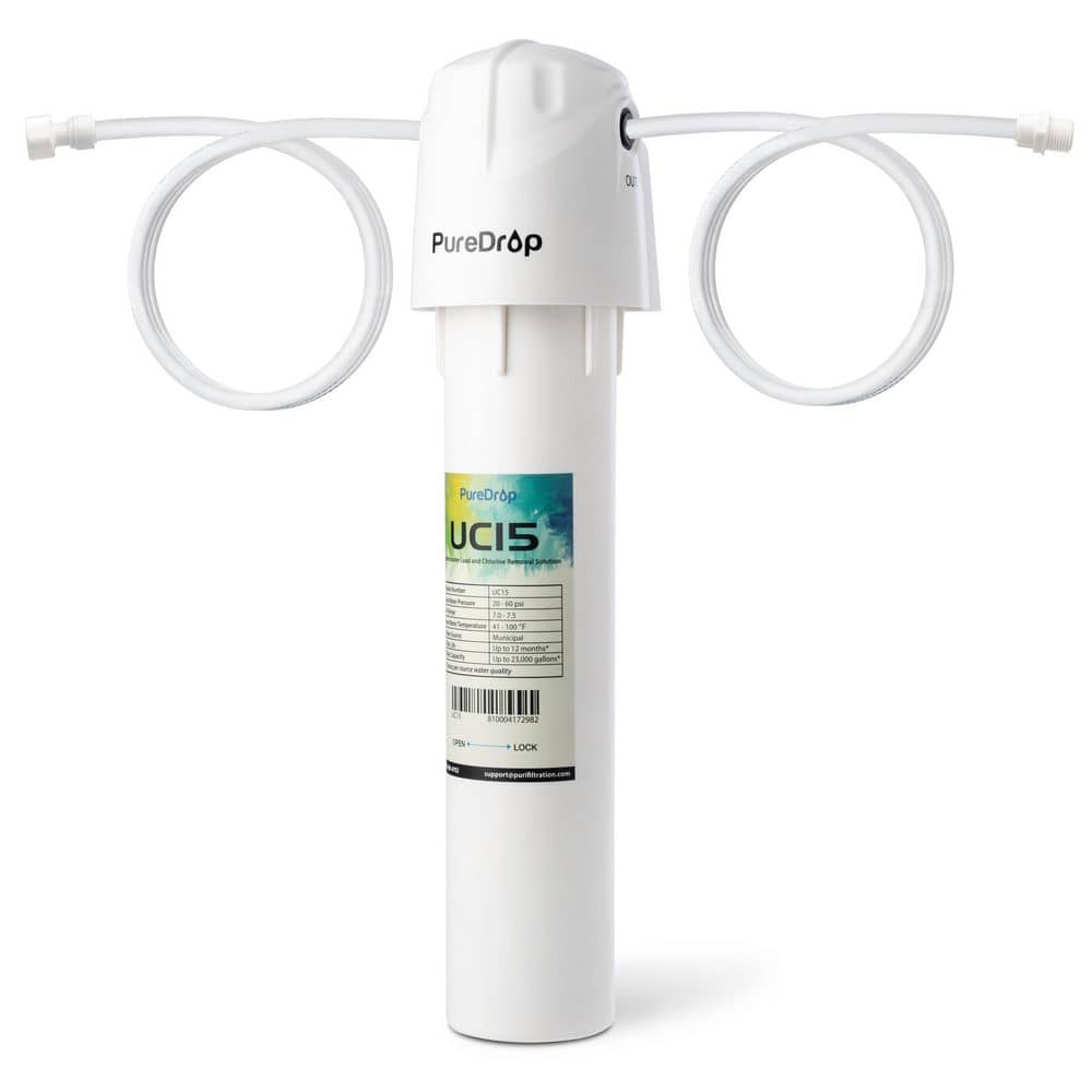 PureDrop UC15 Under Sink Water Filtration System, Reduces Chlorine, Odor, Bad Taste, Heavy Metals, and Sediment, Fast Flow (1)