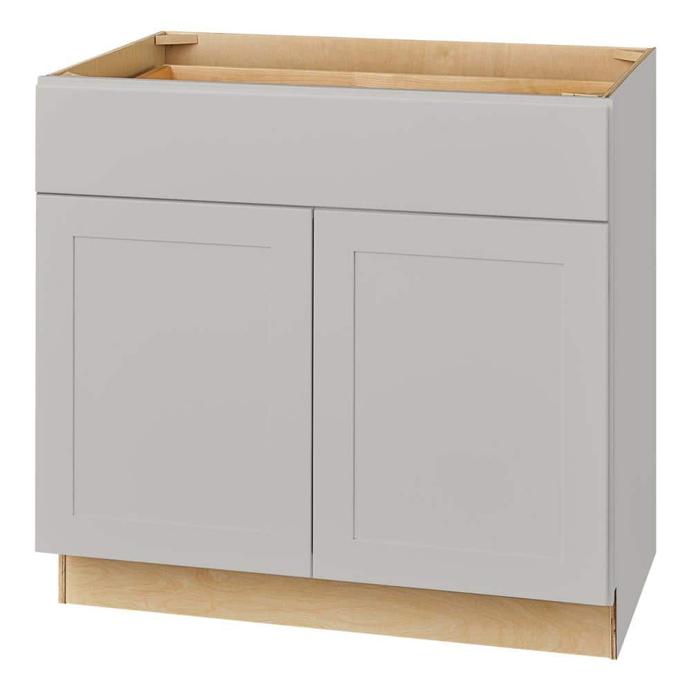 Hampton Bay Avondale 36 in. W x 24 in. D x 34.5 in. H Ready to Assemble Plywood Shaker Base Kitchen Cabinet in Dove Gray