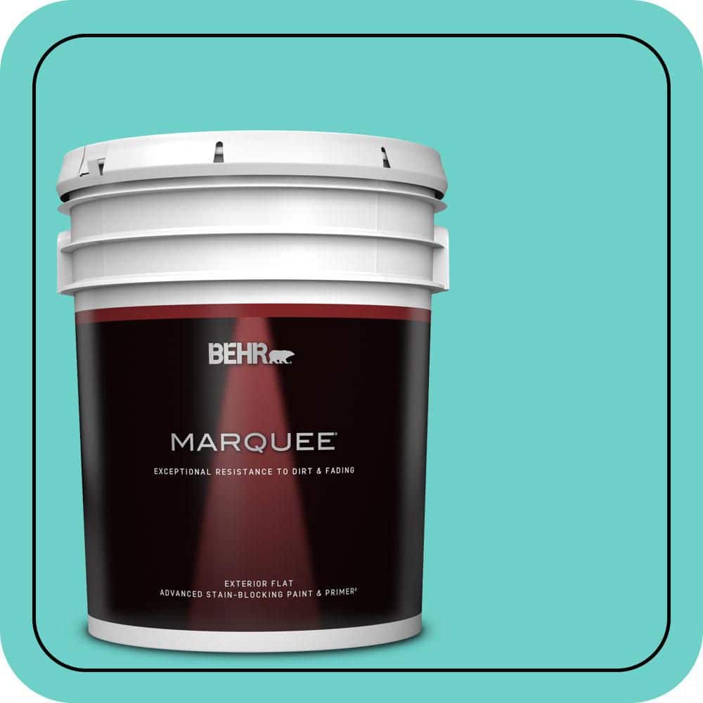 BEHR MARQUEE 5 gal. #P450-4 Hidden Sea Glass Flat Exterior Paint & Primer