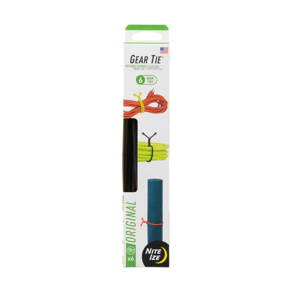 Nite Ize 18 in. Gear Tie Propack in Black (6-Pack)