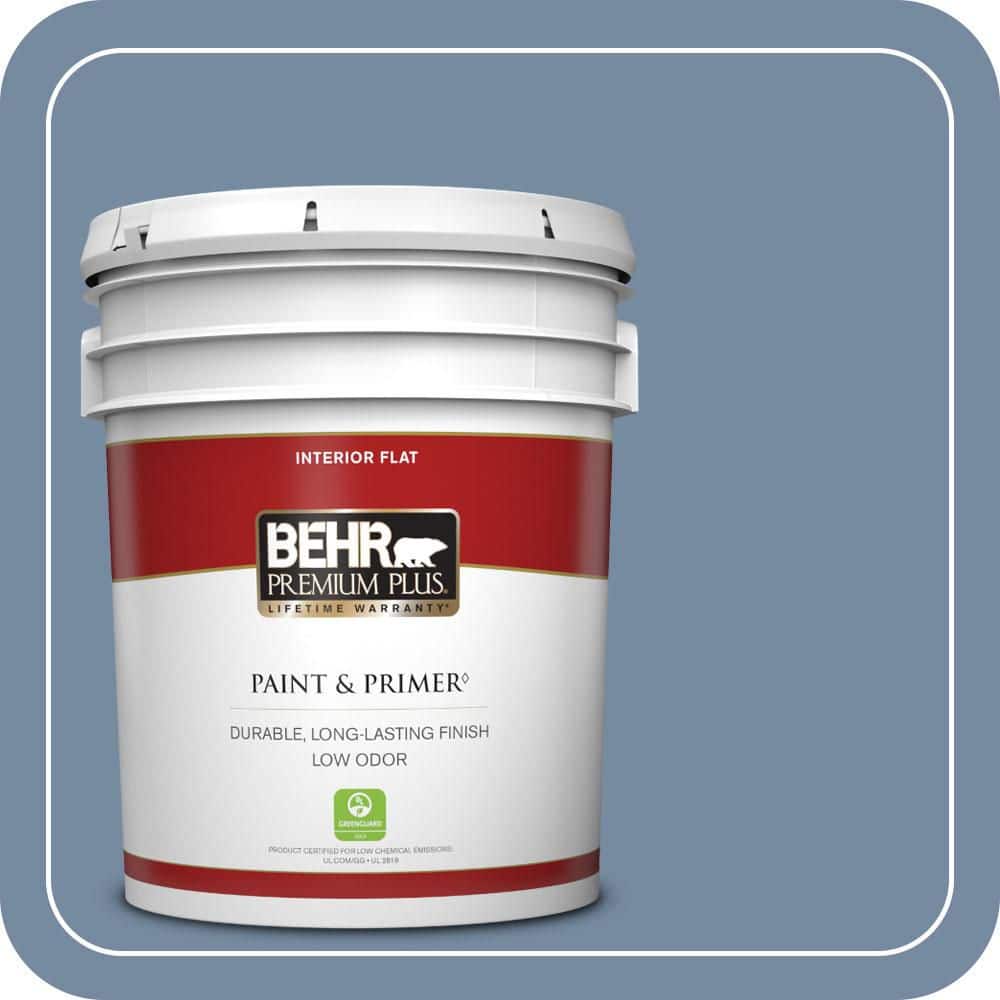 BEHR PREMIUM PLUS 5 gal. #PPU15-09 Hilo Bay Flat Low Odor Interior Paint & Primer