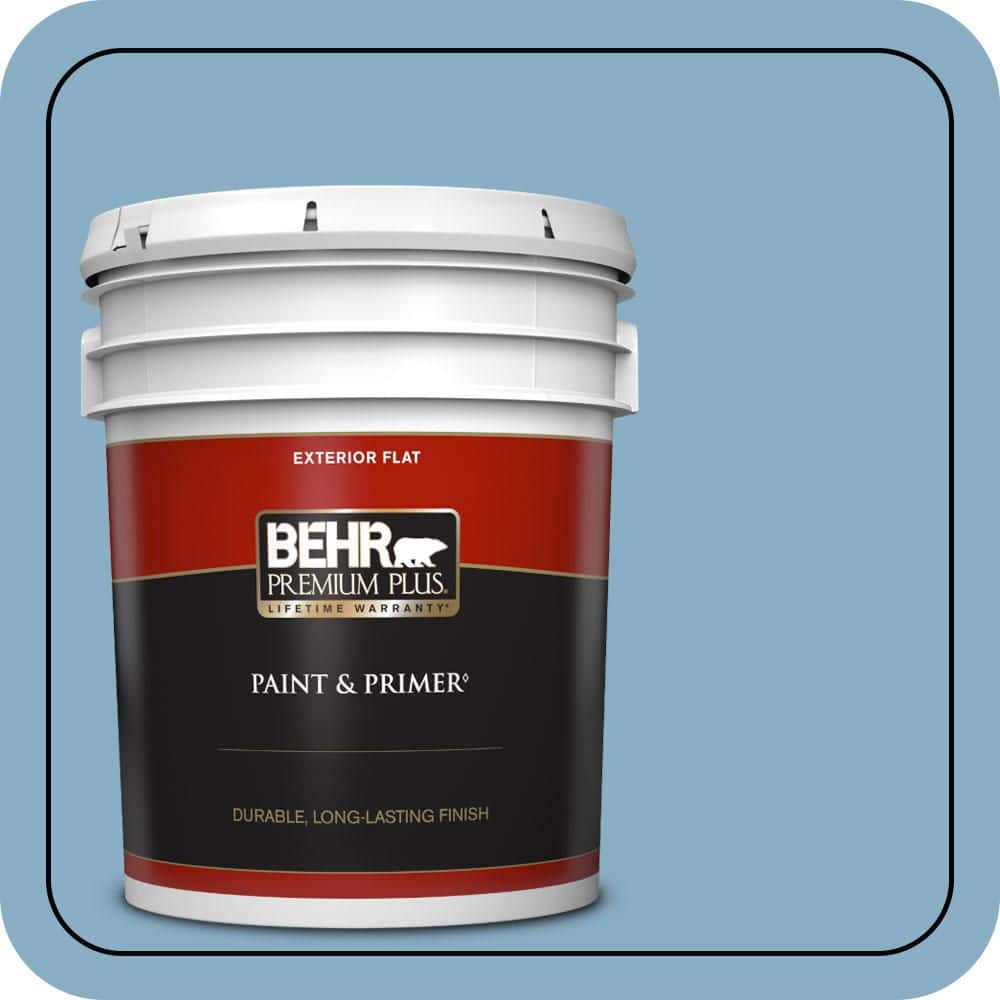 BEHR PREMIUM PLUS #S500-4 Chilly Blue One-Coat Hide Enamel Interior Stain-Blocking Paint & Primer