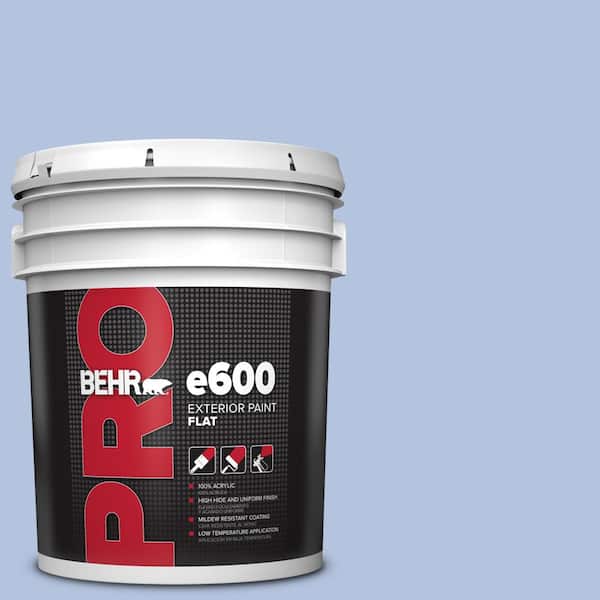 BEHR PRO 5 gal. #600C-3 Periwinkle Bud Flat Exterior Paint (2)
