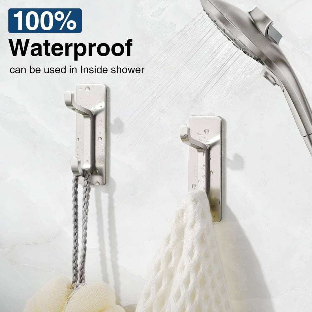 Unbranded Strong Adhesive Wall Mount Coat Robe Towel Hook 12-Pack Holds 13 lb Stainless Steel in Brushed Nickel (2)