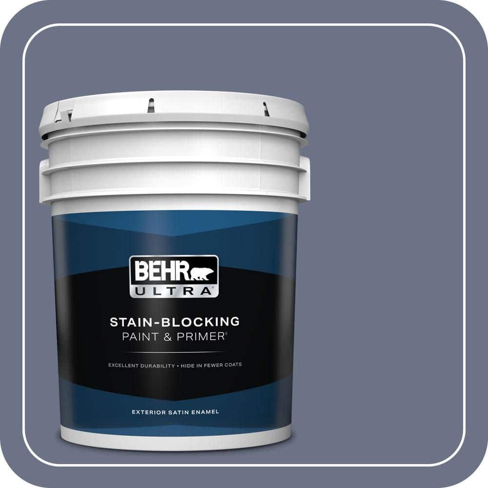 BEHR ULTRA 5 gal. #PPU16-17 Blue Aura Satin Enamel Exterior Paint & Primer