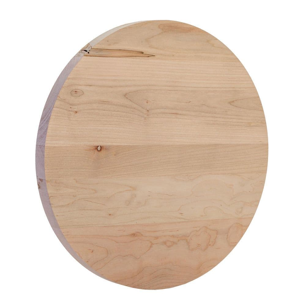 Ornamental Mouldings 1 in. T X 16 in. W x 1.33 ft. L Edge Glued Unfinished Ambrosia Maple Round Hobby Board (1)