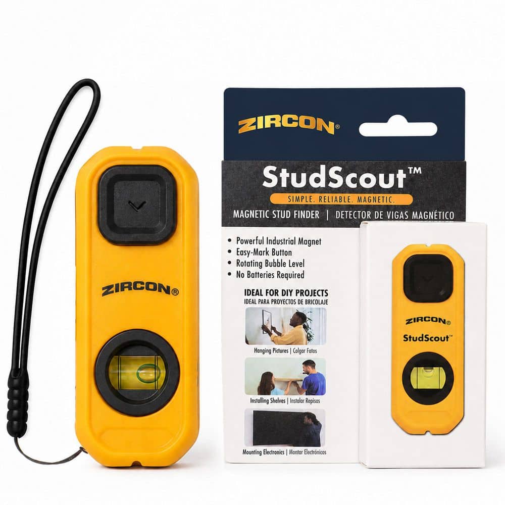 Zircon StudScout Magnetic Easy to Use Stud Finder with Built‑in Level and Marking Button