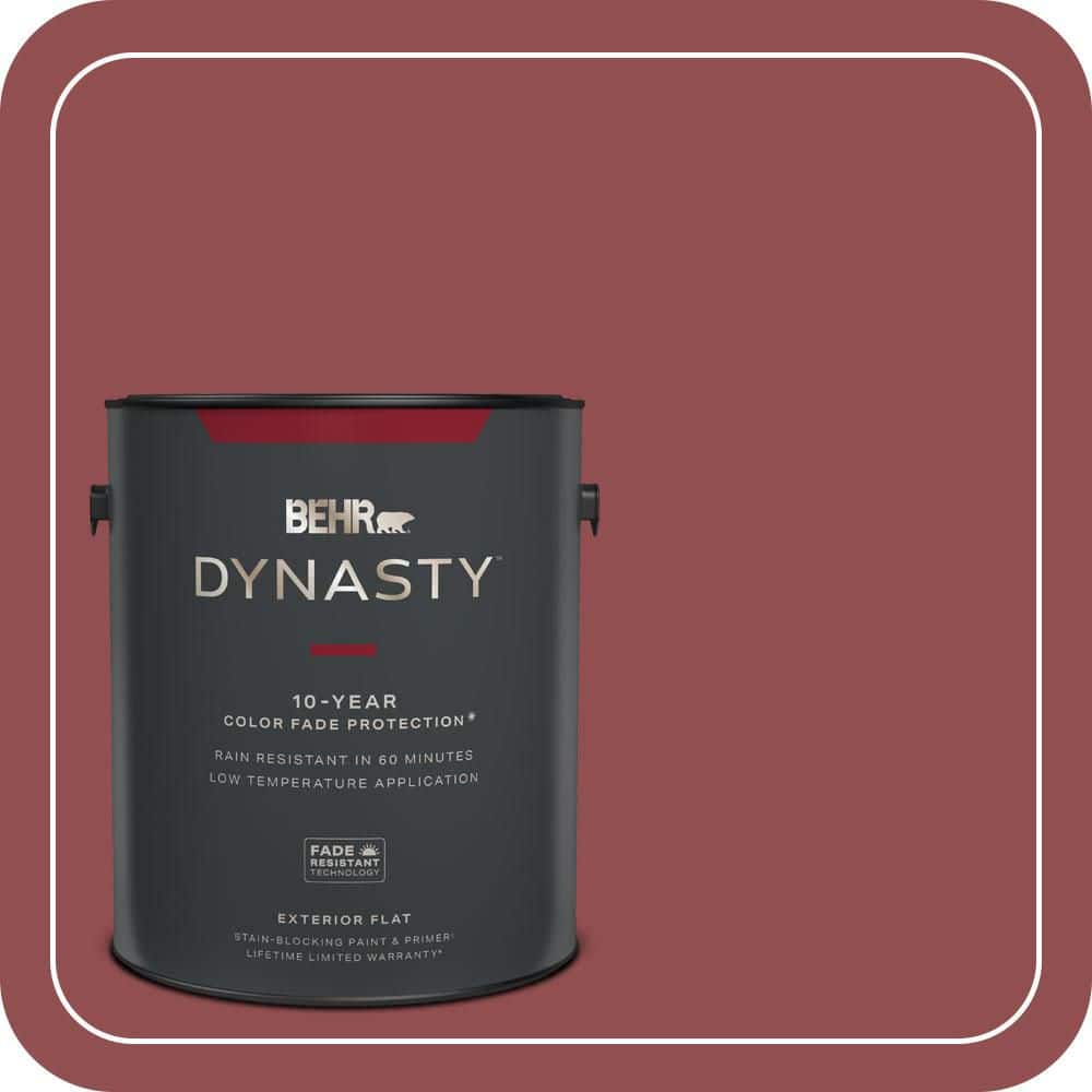 BEHR DYNASTY 1 gal. #PPU1-08 Pompeian Red Flat Exterior Stain-Blocking Paint & Primer