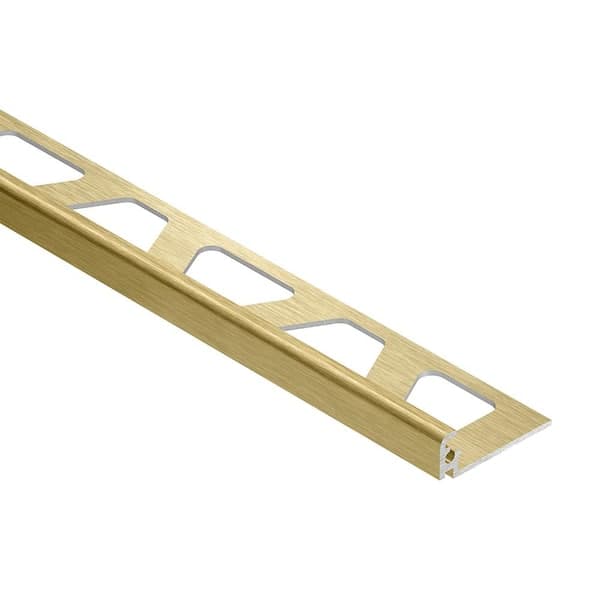 Schluter Jolly Brushed Brass Anodized Aluminum 0.375 in. x 98.5 in. Metal L-Angle Tile Edge Trim