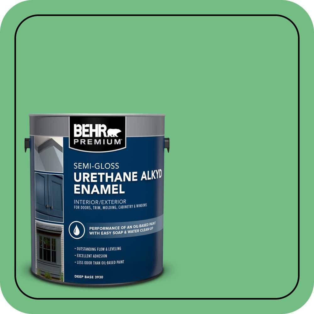 BEHR PREMIUM 1 gal. #P400-5 Winter Shamrock Urethane Alkyd Semi-Gloss Enamel Interior/Exterior Paint (1)