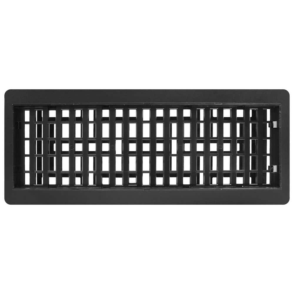 Decor Grates 4 in. x 12 in. Oriental Low Profile Steel Textured Black (3)