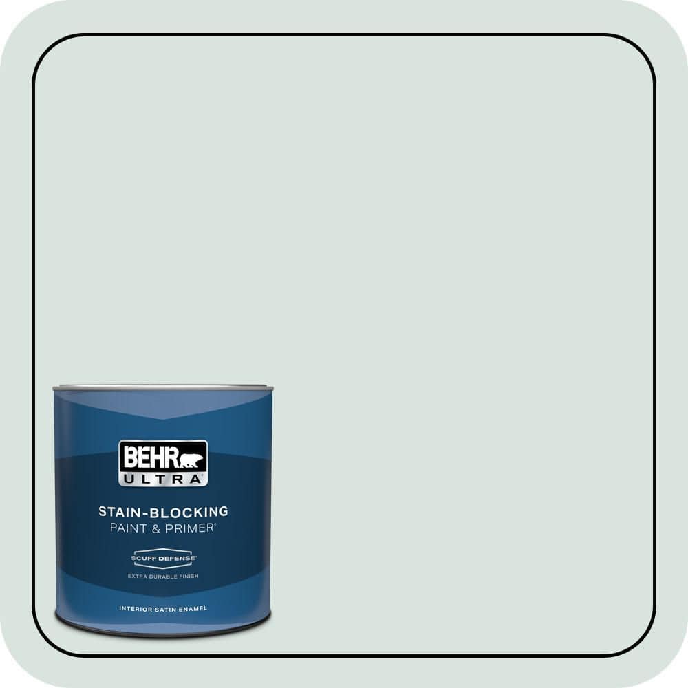 BEHR ULTRA 1 qt. #N430-1 Mountain Peak White Extra Durable Satin Enamel Interior Paint & Primer