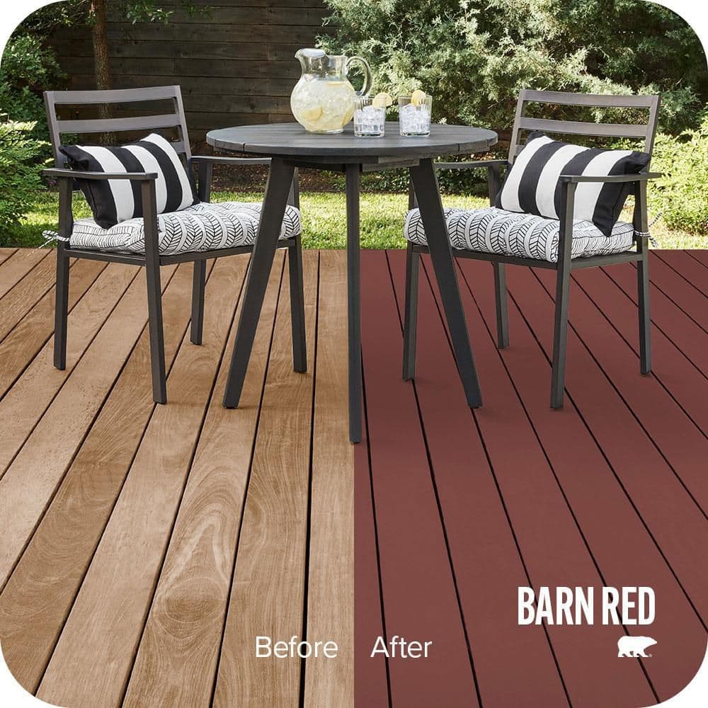 BEHR PREMIUM 1 gal. #SC-112 Barn Red Solid Color Waterproofing Exterior Wood Stain and Sealer (2)