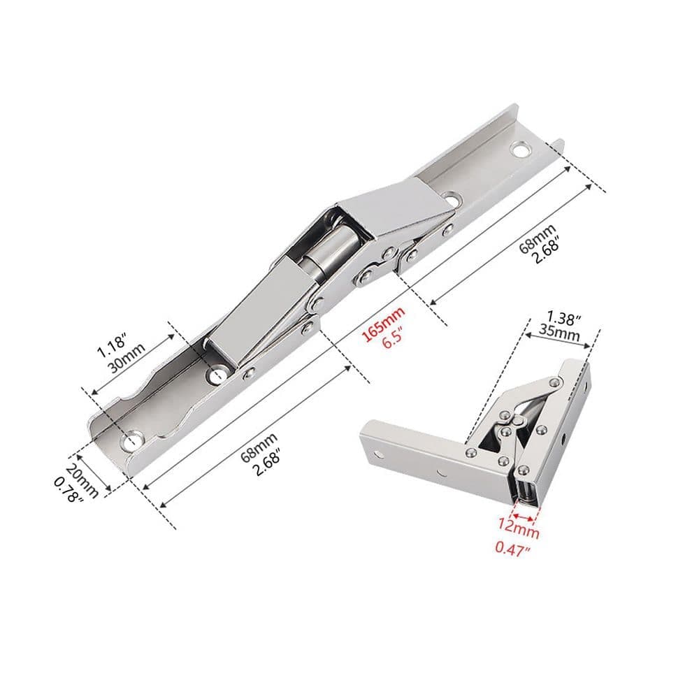 Numhew 4-Pieces 90° Folding HingesHard Closing Hinges for Cabinet Upgrades-Easy to Install Concealed Hinges (2)