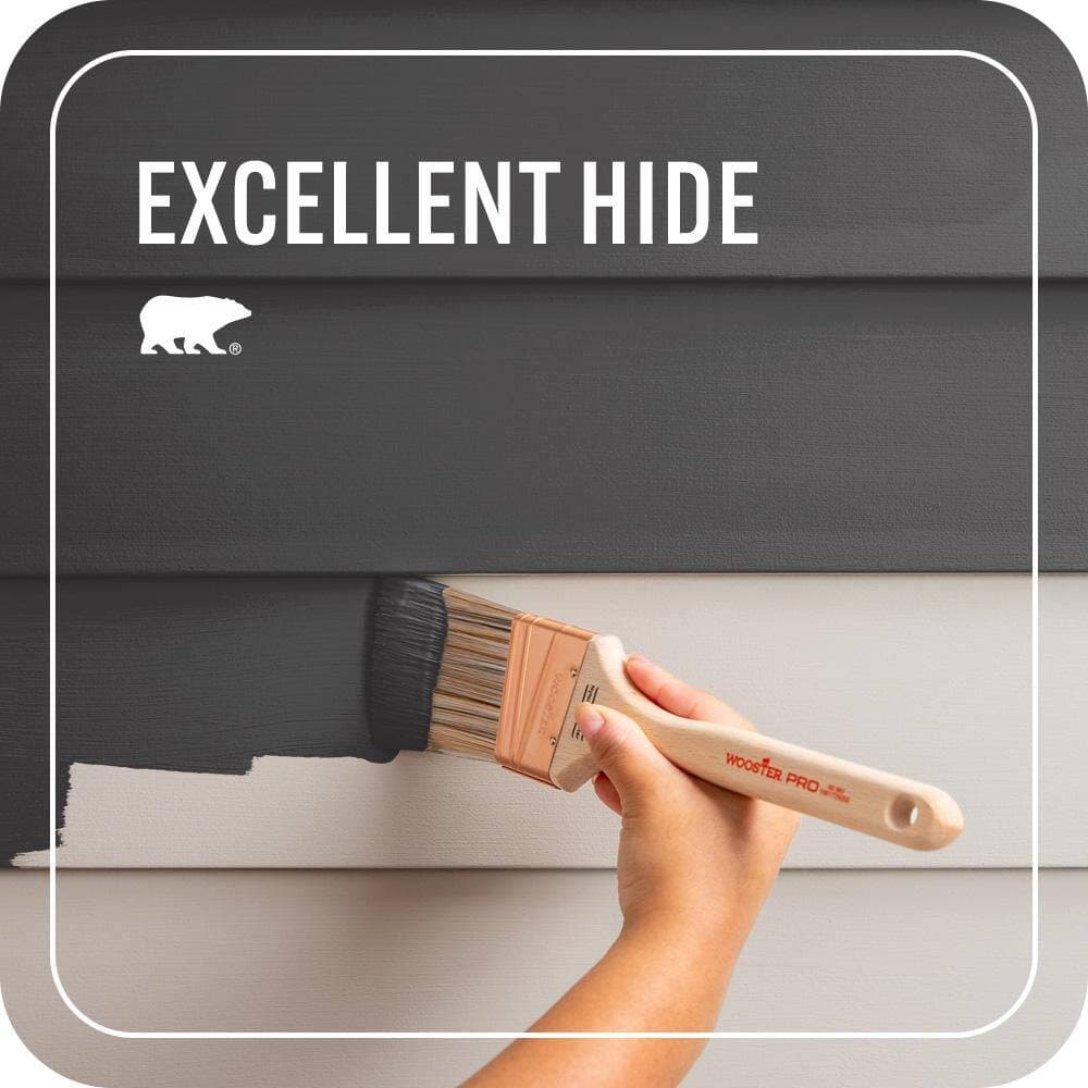 BEHR PREMIUM PLUS 1 qt. #T13-3 Black Lacquer Satin Enamel Exterior Paint & Primer (4)