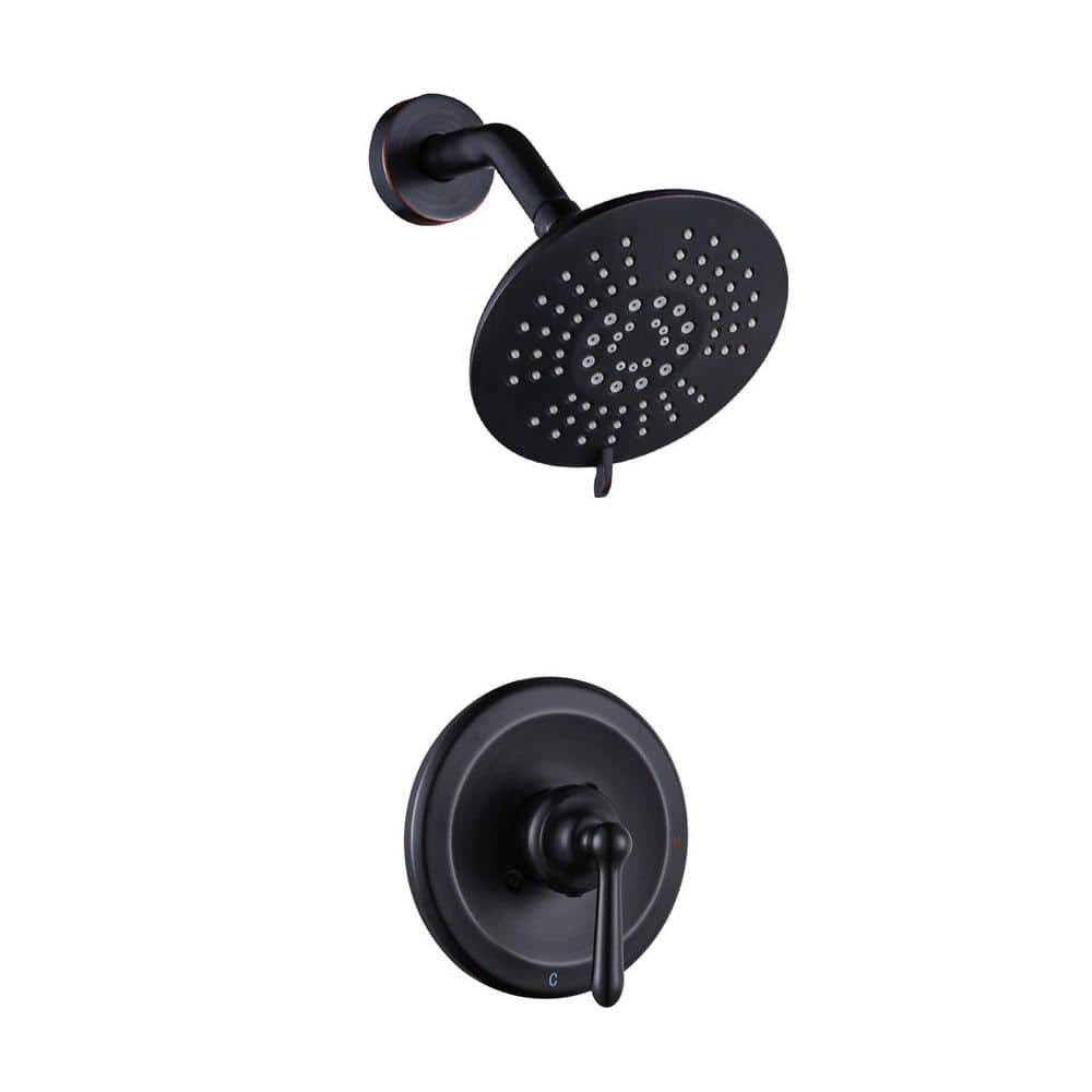WOWOW Single Handle 5-Spray Shower Faucet 1.8 GPM with High Pressure Showerhead in Oil Rubbed Bronze (Valve Included) (1)