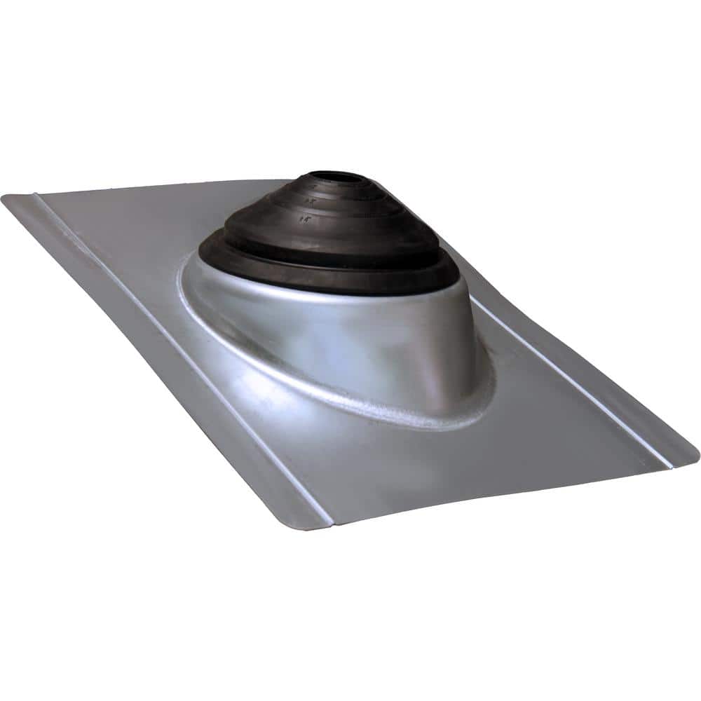 Gibraltar Building Products 15.38 in. x 12 in. Galvanized Pipe Boot Flashing with 1-1/4 in. x 4 in. Adjustable Diameter