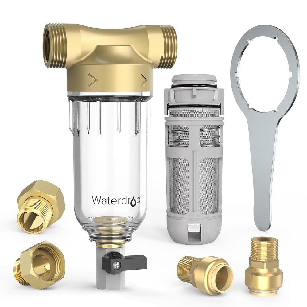 Waterdrop Whole House Spin Down Sediment Water Filtration System, 20 GPM, 1 in. MNPT and 3/4 in. FNPT and 3/4 in. MNPT, BPA Free (1)