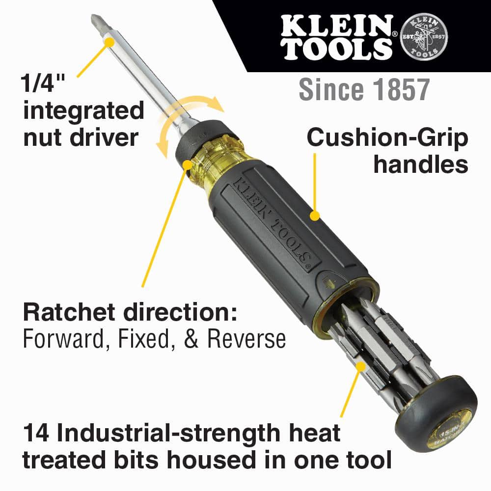Klein Tools 15-in-1 Multi Bit Screwdriver, Ratcheting (2)