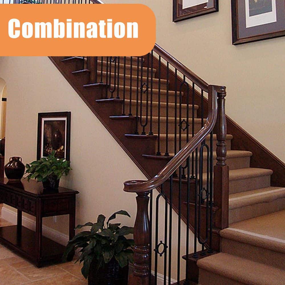 Afoxsos 1/2 x 44 Matte Black Wrought Iron Straight Hollow Balusters for Staircase Remodel 15-Pack (2)