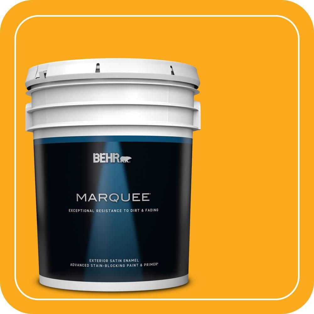 BEHR MARQUEE 5 gal. #P270-7 Sunny Side Up Satin Enamel Exterior Paint & Primer