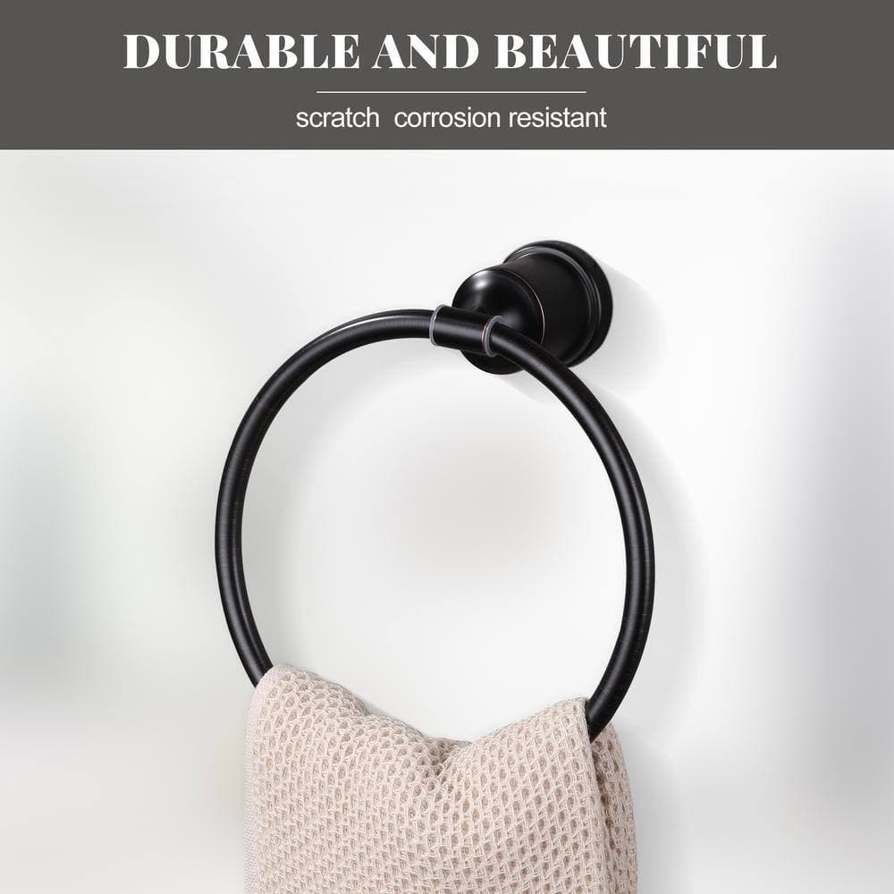 ARCORA Wall Mounted Round Closed Towel Ring Bath Hardware Accessory in Oil Rubbed Bronze (2)