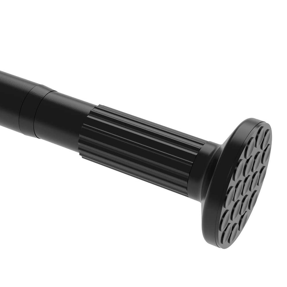 Numhew 51 in. to 165 in. Carbon Steel Adjustable Tension Shower Curtain Rod in Black, No Drilling, No Rust (1)