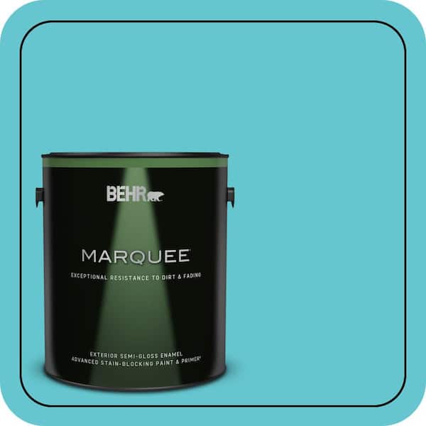 BEHR MARQUEE 1 gal. #P470-4 Paradise Sky Semi-Gloss Enamel Exterior Paint & Primer (2)