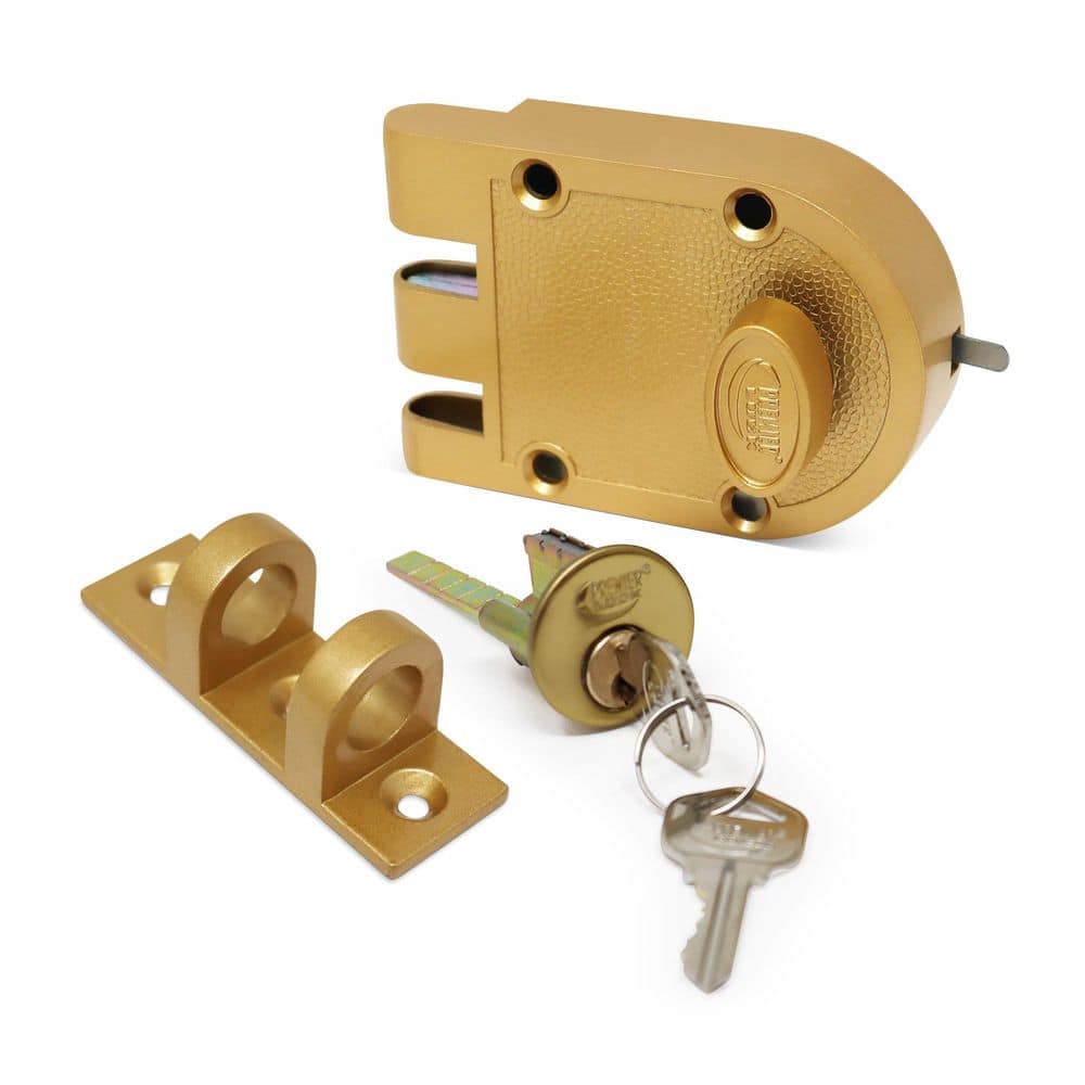 Premier Lock Bronze Lacquer High Security Single Cylinder Jimmy Proof Die Cast Deadbolt Lock with Flat Strike 2 KW1 Keys (2)