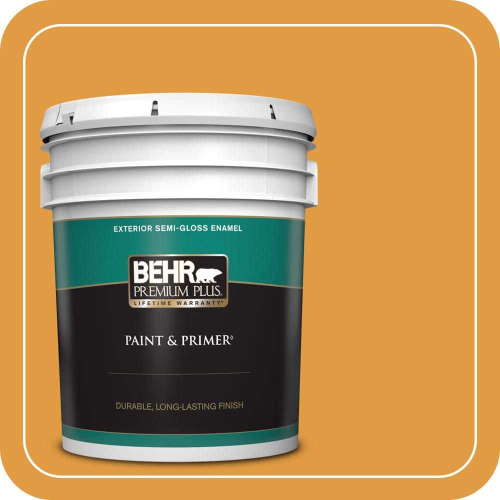BEHR PREMIUM PLUS 5 gal. #T18-05 Life Is Good Semi-Gloss Enamel Exterior Paint & Primer