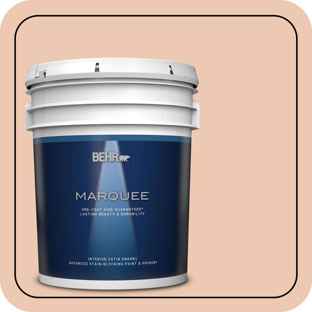 BEHR MARQUEE 5 gal. #MQ3-39 Sweet Pastel One-Coat Hide Satin Enamel Interior Paint & Primer