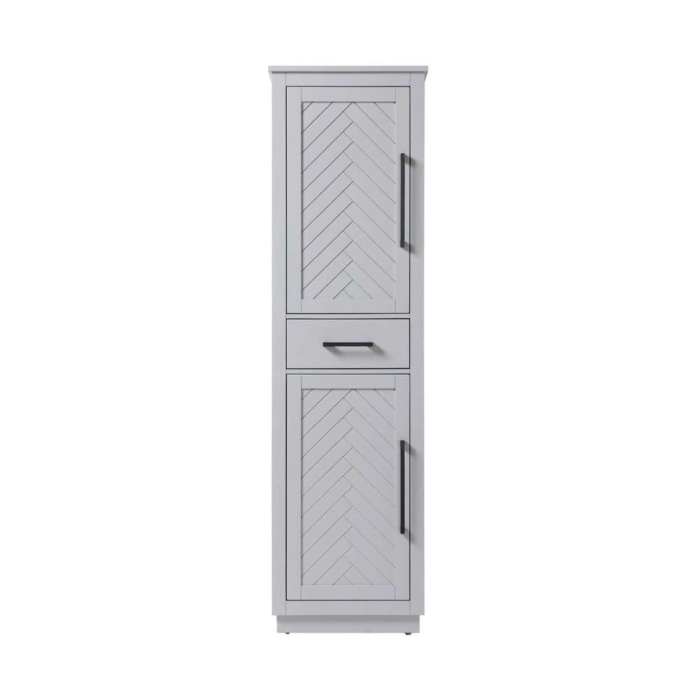 TIMELESS HOME 20 in. W x 18 in. D x 72 in. H Gray Freestanding Linen Cabinet (1)