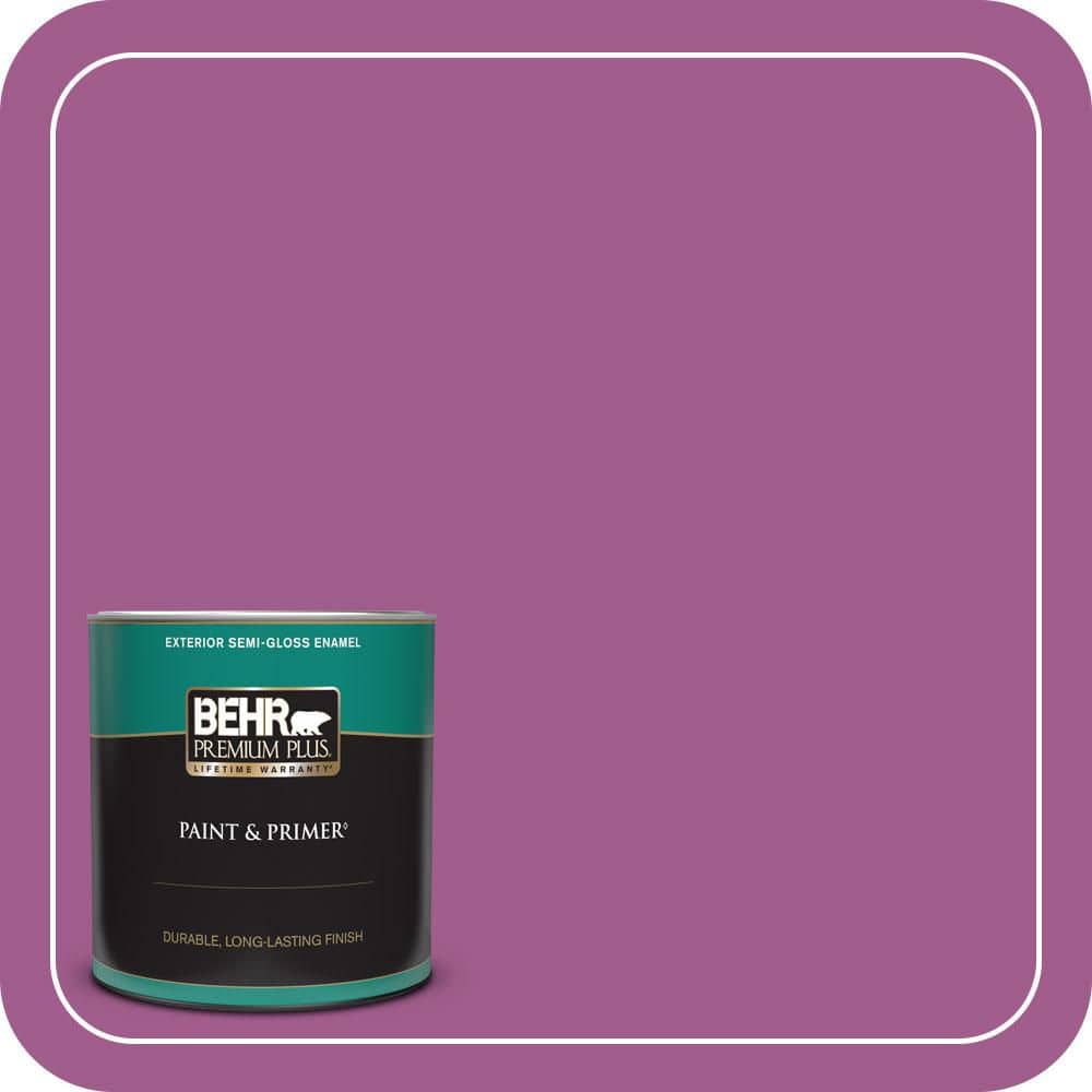 BEHR PREMIUM PLUS 1 qt. #P110-6 Wild Berry Semi-Gloss Enamel Exterior Paint & Primer
