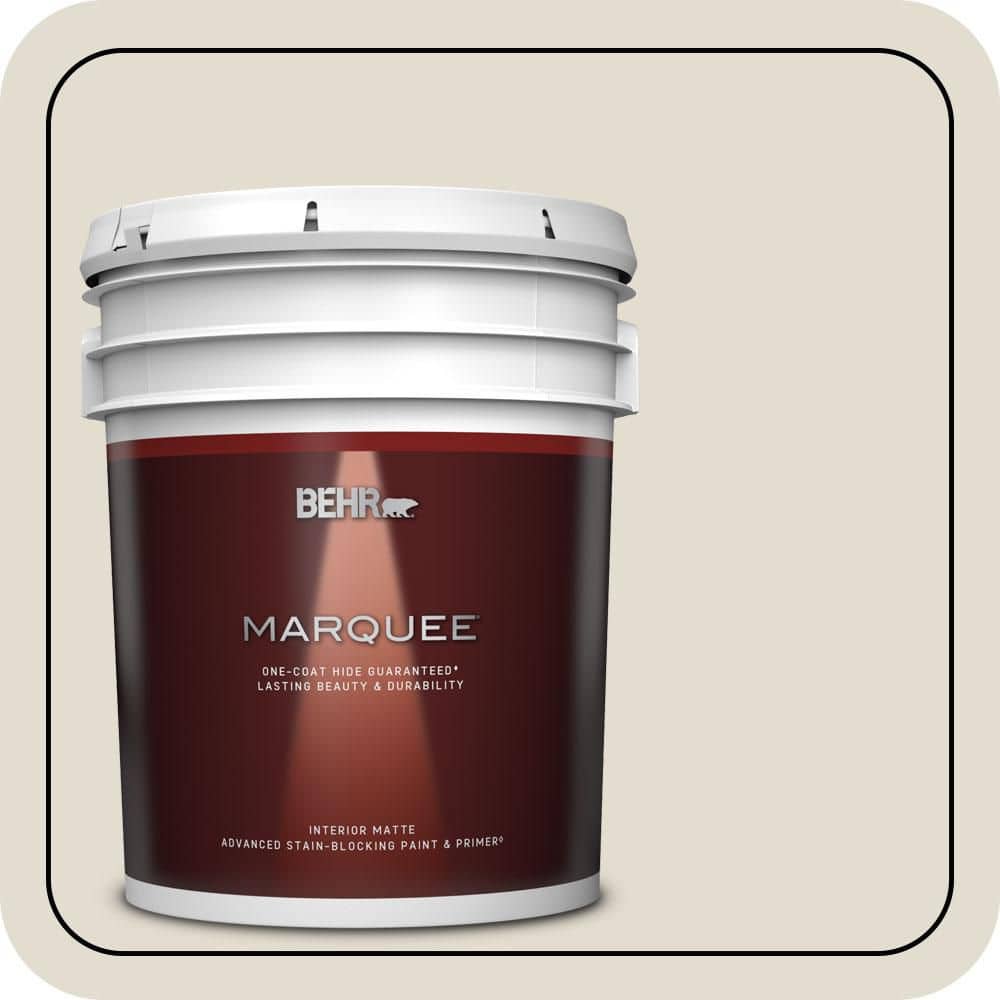 BEHR MARQUEE 5 gal. #N340-1 Light Granite Matte Interior Paint & Primer