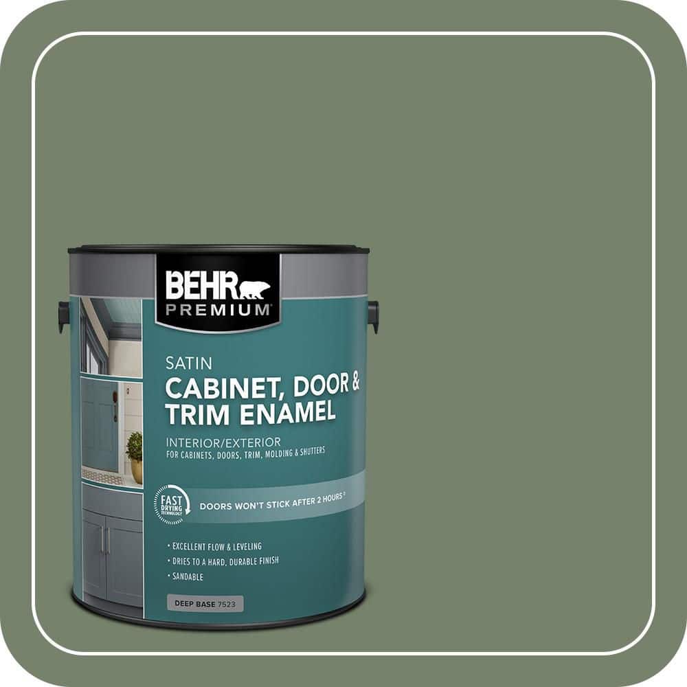 BEHR PREMIUM 1 gal. #MQ6-16 Gazebo Green Satin Enamel Interior/Exterior Cabinet, Door & Trim Paint