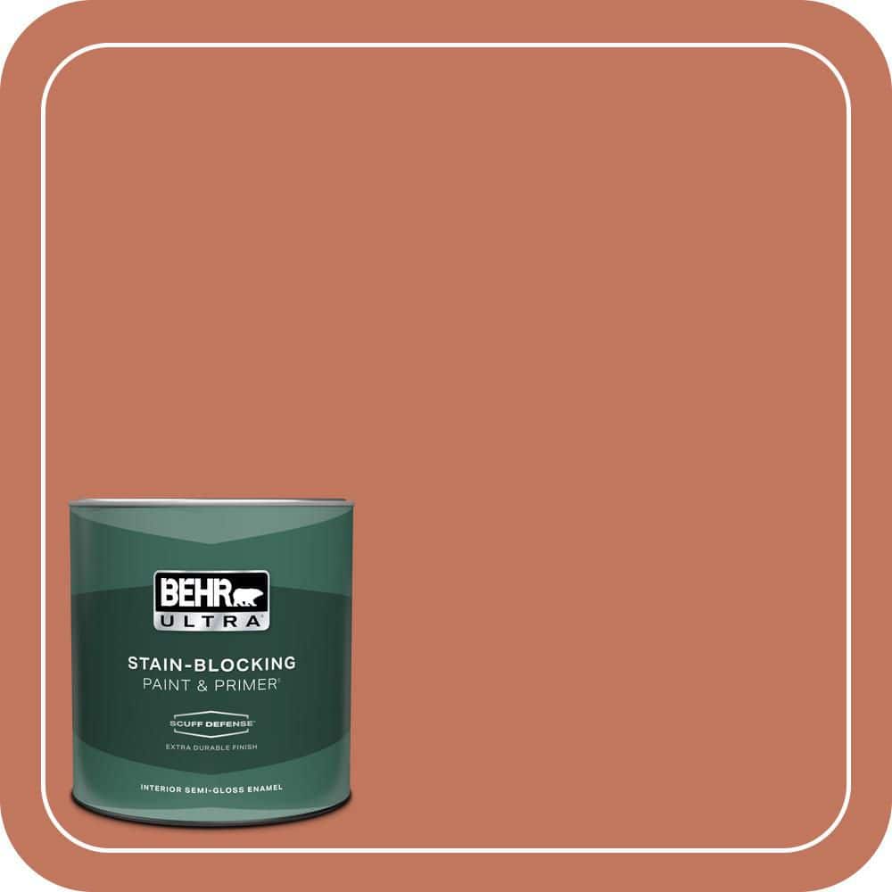 BEHR ULTRA 1 qt. #PMD-11 Warm Terra Cotta Extra Durable Semi-Gloss Enamel Interior Paint & Primer