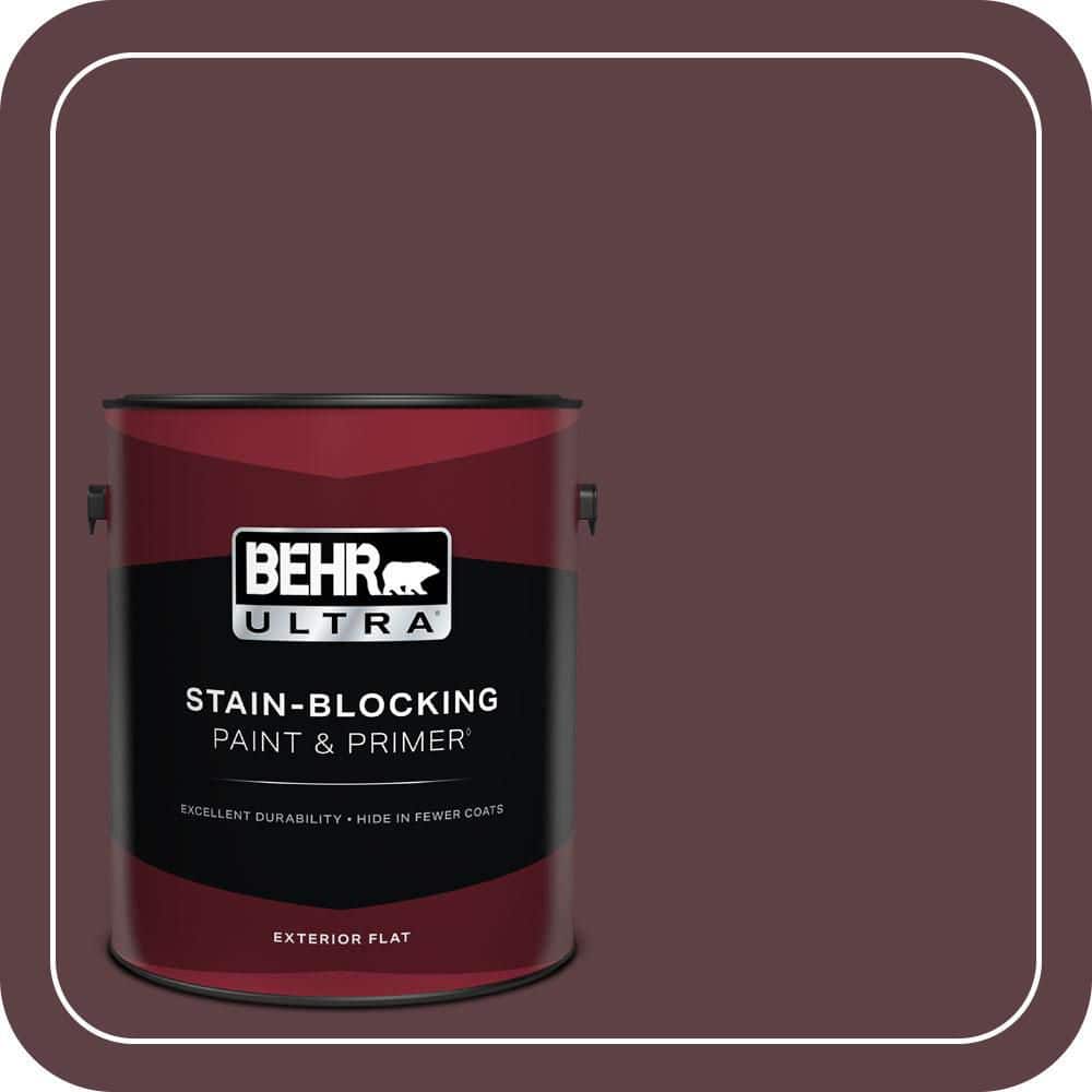 BEHR ULTRA 1 gal. #MQ1-49 Raspberry Truffle Flat Exterior Paint & Primer