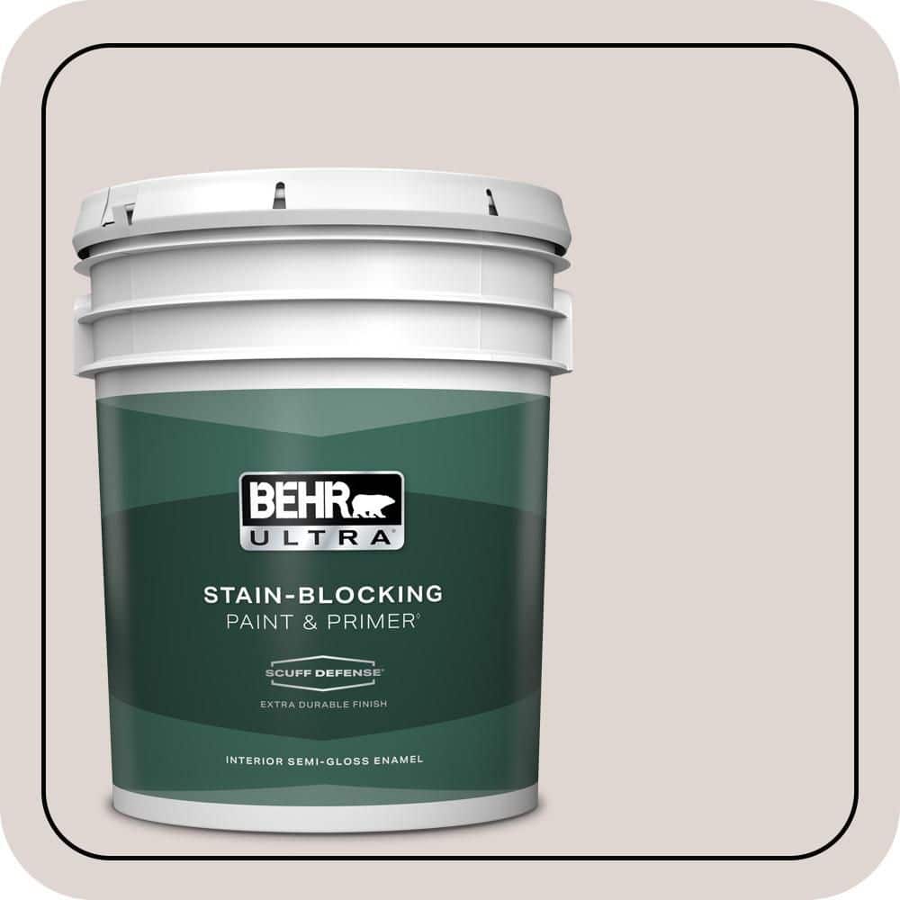 BEHR ULTRA 5 gal. #MQ3-2 Kyoto Pearl Extra Durable Semi-Gloss Enamel Interior Paint & Primer