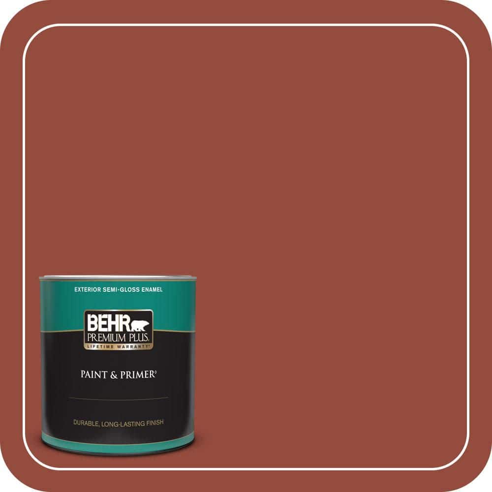 BEHR PREMIUM PLUS 1 qt. #S-H-200 New Brick Semi-Gloss Enamel Exterior Paint & Primer