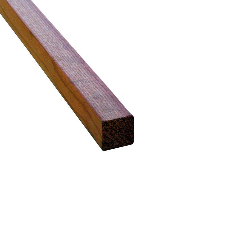 Unbranded 2 in. x 2 in. x 35 in. Baluster Redwood Square End
