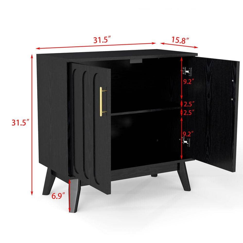COWLOWN 31.5 in. W x 15.75 in. D x 31.5 in. H Bathroom Black Linen Cabinet (2)