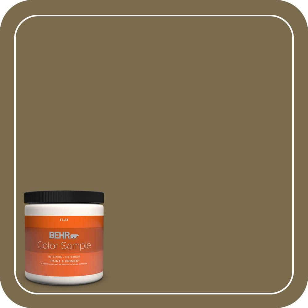 BEHR PREMIUM PLUS #PPU8-01 Olive Enamel Interior/Exterior Paint & Primer Color Sample (1)