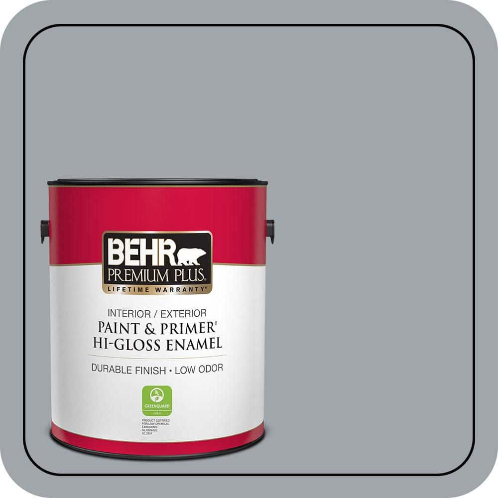 BEHR PREMIUM PLUS 1 gal. #PPU26-19 Chance of Rain Hi-Gloss Enamel Interior/Exterior Paint & Primer (1)