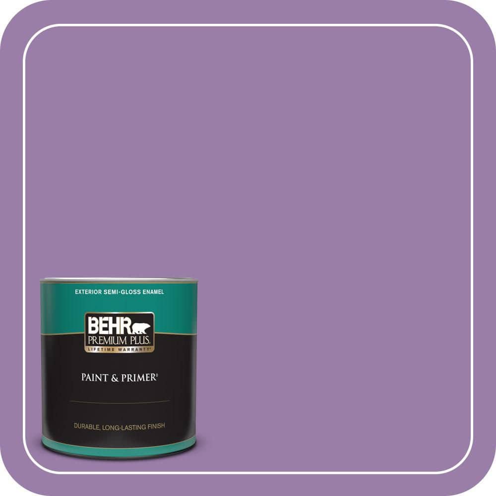 BEHR PREMIUM PLUS 1 qt. #MQ4-61 Lilac Intuition Semi-Gloss Enamel Exterior Paint & Primer